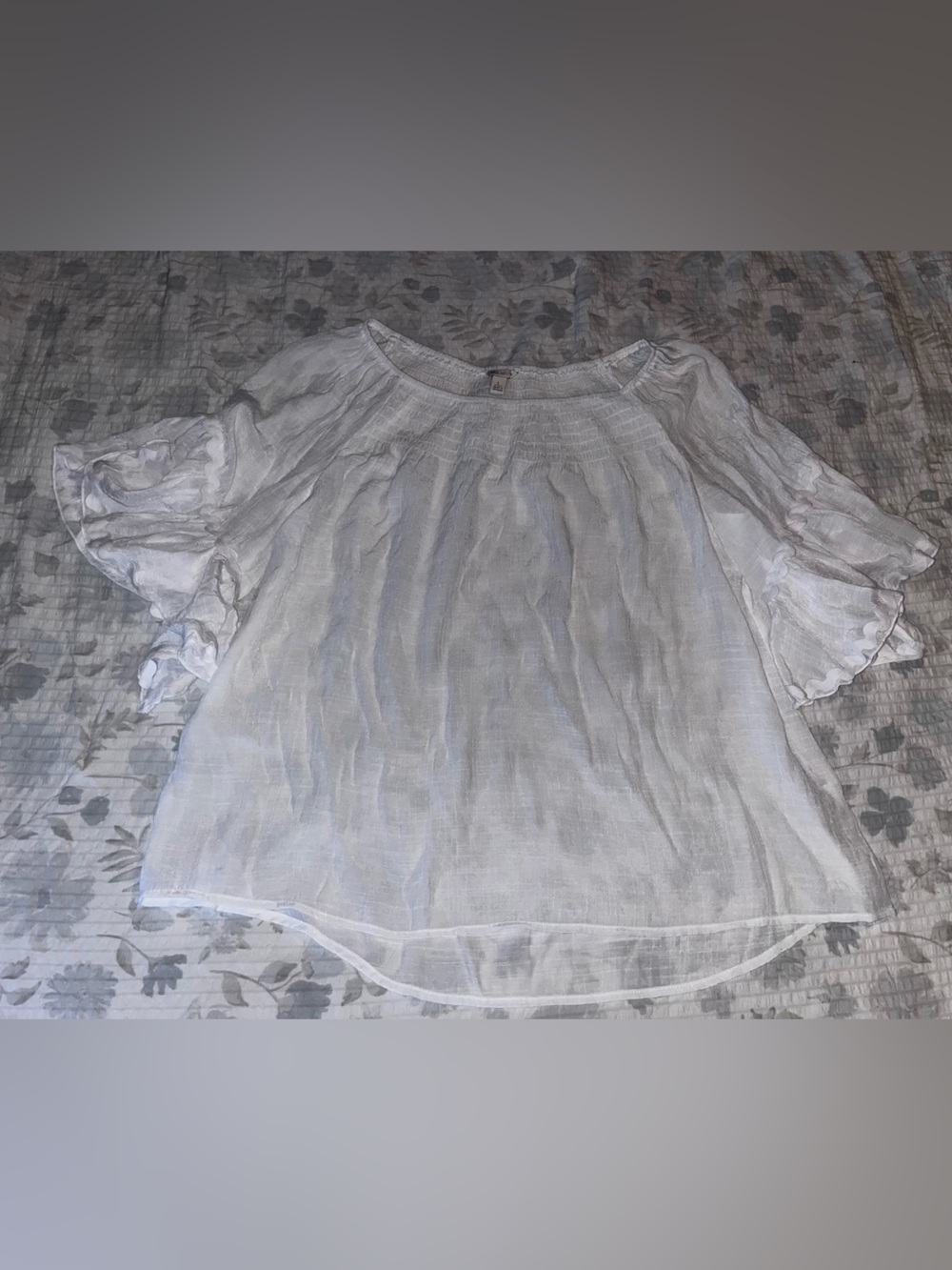 Cato White Smocked Neck Blouse